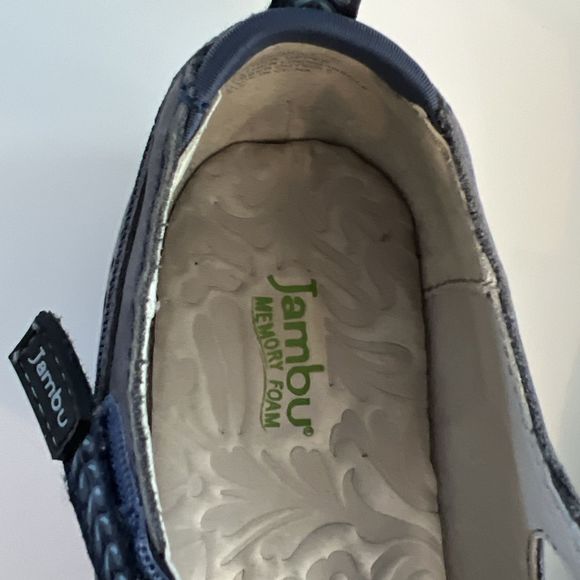 Jambu Sunkist Shoe Women's 8M Gray/Blue Flat Leather Upper Comfortable Rubber - Picture 3 of 6